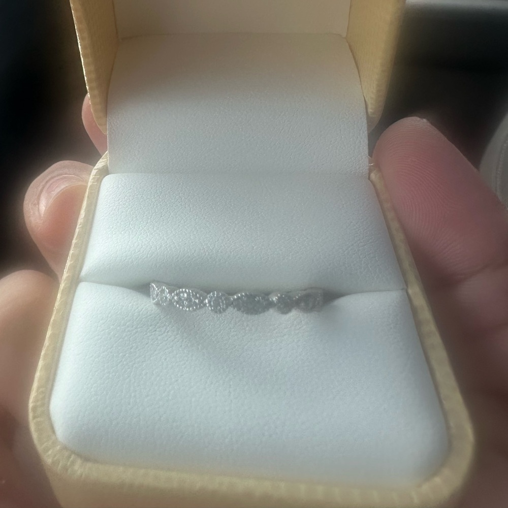 Vintage inspired diamond eternity band